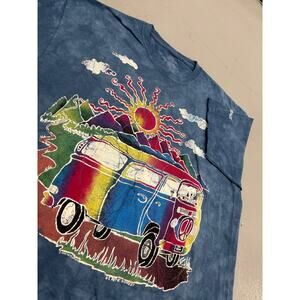 The Mountain Peace Sign Graphic Tee XL Tie Dye Hippie Boho Trippy Nature T-Shirt